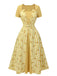 Abito raglan a rosé plaid giallo anni '50