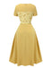 Abito raglan a rosé plaid giallo anni '50