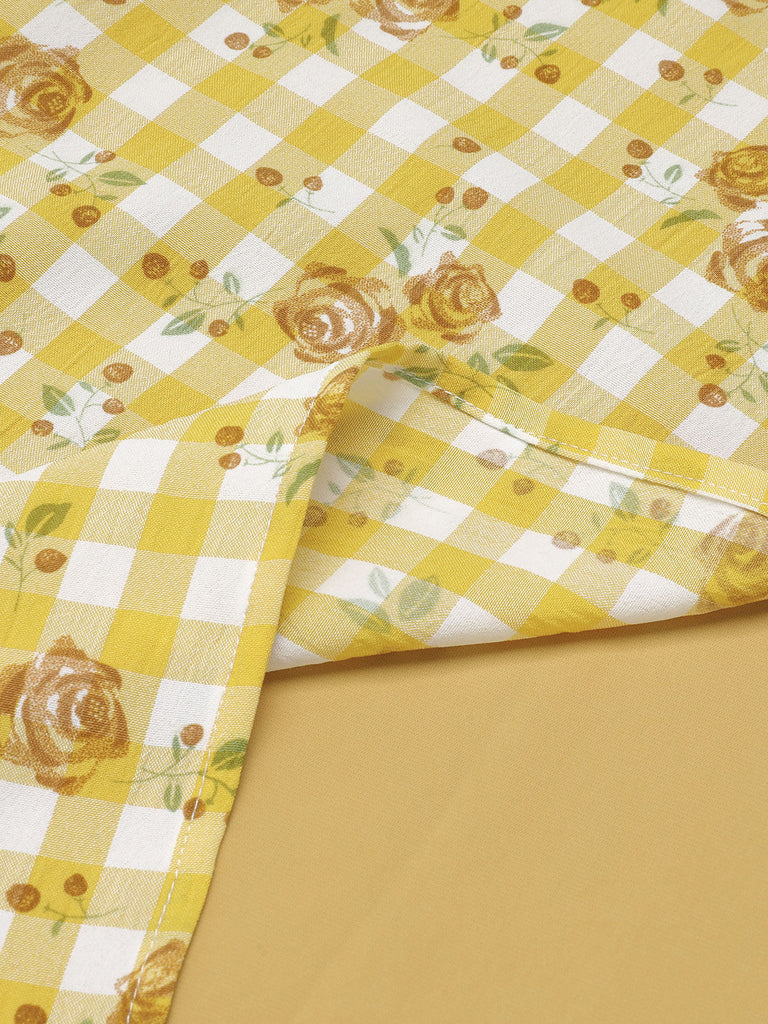Abito raglan a rosé plaid giallo anni '50