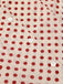 Camicetta a pois con maniche a palloncino rosso anni '50