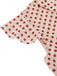 Camicetta a pois con maniche a palloncino rosso anni '50