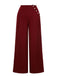 Pantaloni a gamba larga con bottoni borgogna rosso anni '50