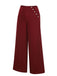 Pantaloni a gamba larga con bottoni borgogna rosso anni '50