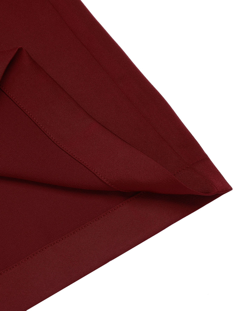 Pantaloni a gamba larga con bottoni borgogna rosso anni '50