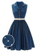 Abito senza maniche con revers blu navy anni '60
