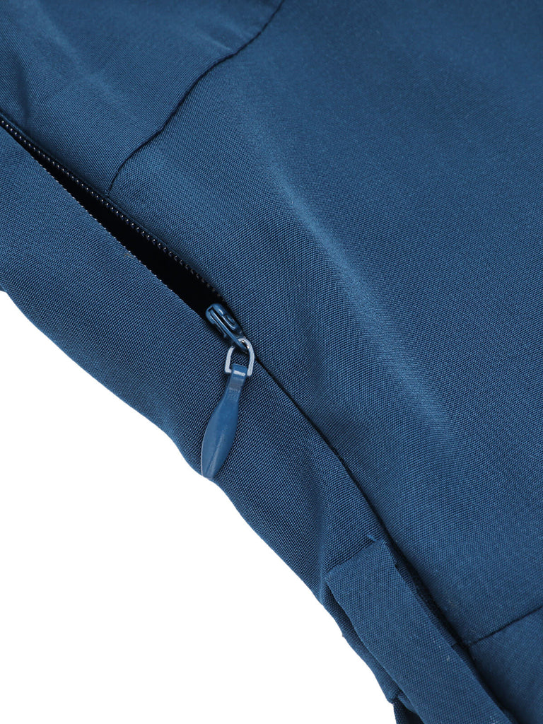 Abito senza maniche con revers blu navy anni '60