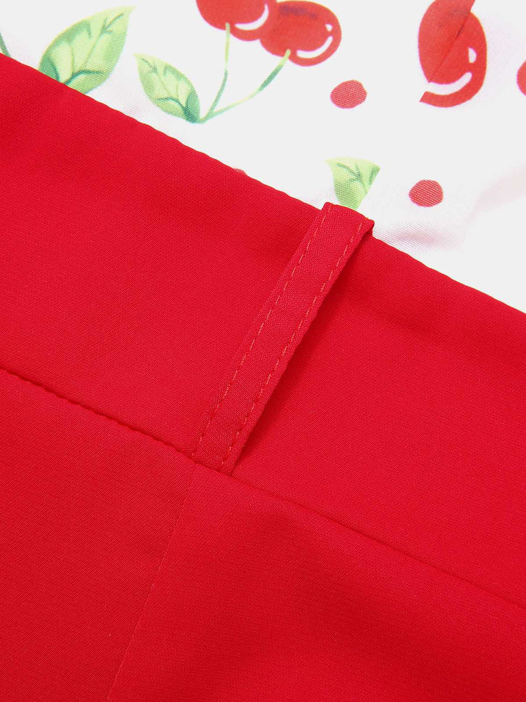 Tuta lunga con ciliegia cintura rosso anni '30