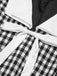 Abito a tubino plaid a quadretti in acetato nero anni '60