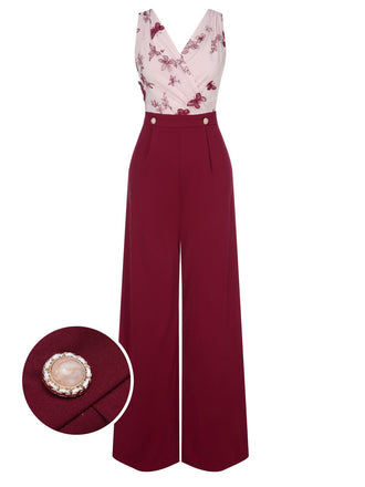 Tuta lunga patchwork con bottoni a farfalla anni '30