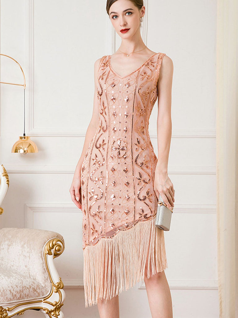 Abito Gatsby  paillettes nappe orlo obliquo anni '20