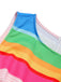 Abito a righe arcobaleno a scollo a barca multicolore anni '50