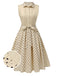 [Prevendita] Abito in cotone a pois con revers beige anni '40