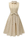 [Prevendita] Abito in cotone a pois con revers beige anni '40