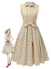 [Prevendita] Abito in cotone a pois con revers beige anni '40