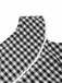 Abito cintura e pizzo a quadri Gingham nero anni '50