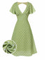 [Prevendita] Abito a pois senza schienale verde anni '40