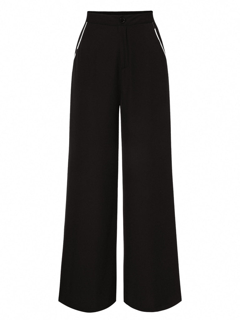 2PCS Top a pois e pantaloni a gamba dritta anni '50