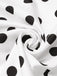 Top a pois con scollo a V profondo bianco anni '50