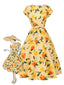 [Prevendita] Abito arricciato fiori di ortensia giallo anni '50