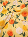 Abito arricciato fiori di ortensia giallo anni '50