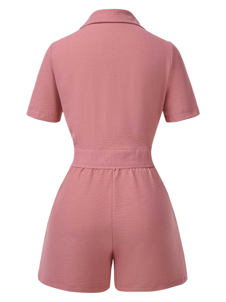 2PCS Top con lacci e pantaloncini a vita alta anni '40