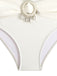 Set bikini boho a conchiglia colorblock marrone anni '40