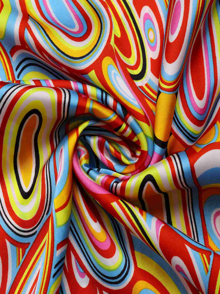 Abito bottoni di perle senza maniche multicolore anni '60