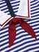 Tuta corta in cotone a righe nautiche cravatta blu anni '50