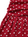 Abito plissettato con pois in pizzo rosso anni '60