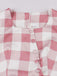 Abito a quadri con bottoni e fiocco rosa anni '50