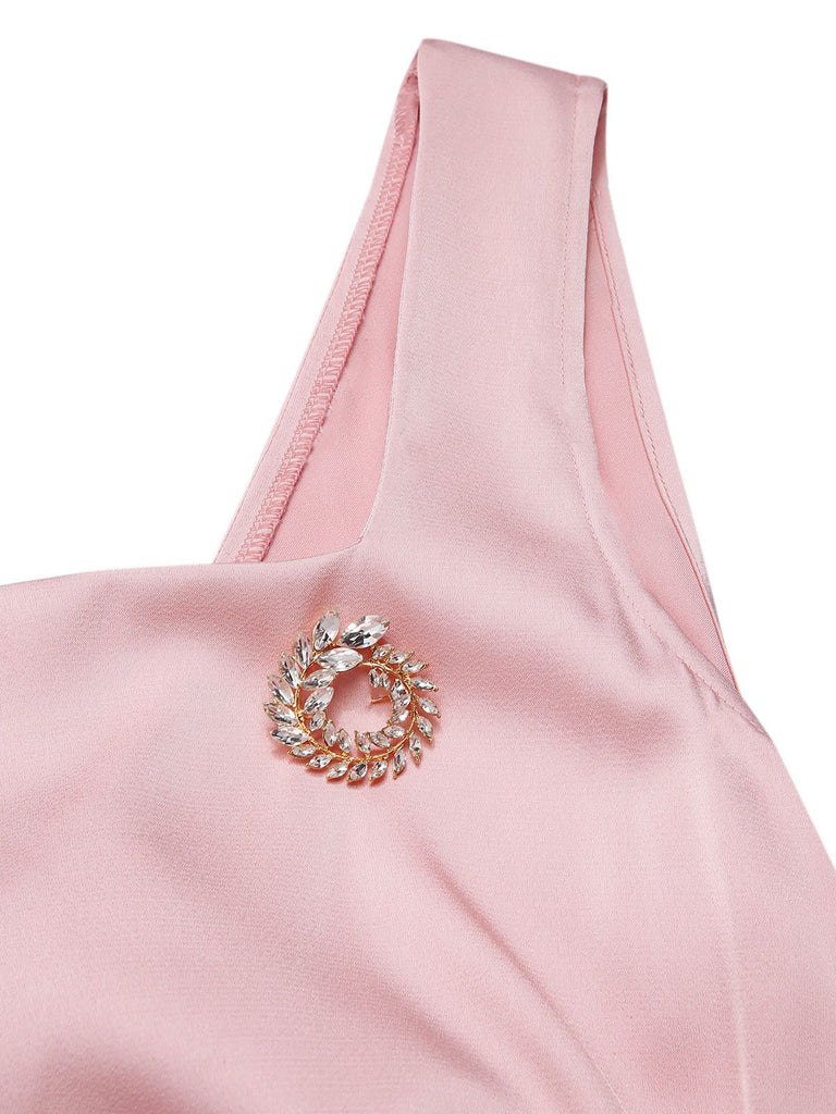 [Prevendita] Abito in raso con fiocco sulla schiena rosa anni '20