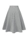 Gonna plaid con tasche e bottoni grigio anni '50