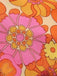 Top floreale hippie scollo all'americana arancione anni '60