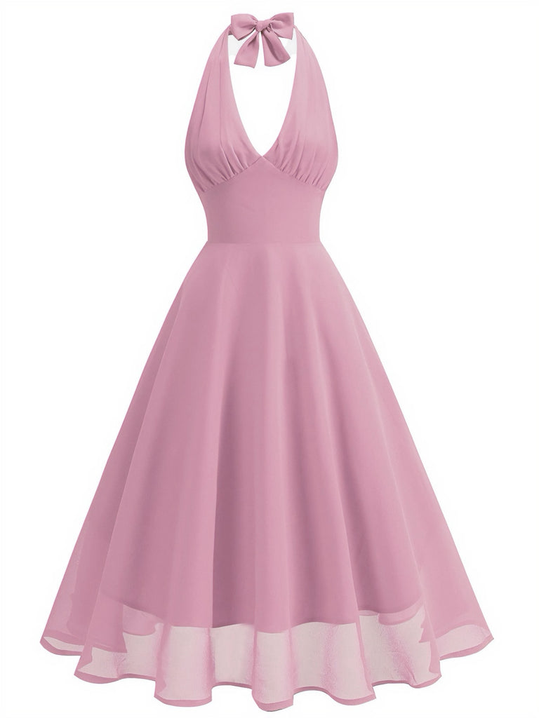 Abito a rete con scollo a V e schiena scoperta anni '50