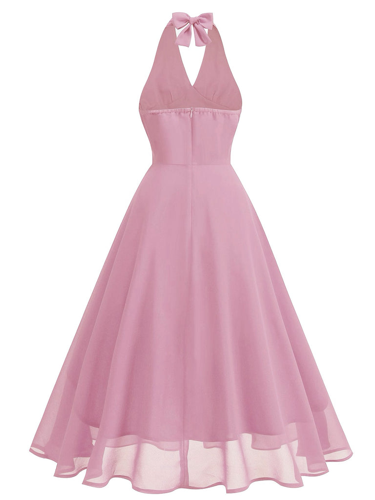 Abito a rete con scollo a V e schiena scoperta anni '50