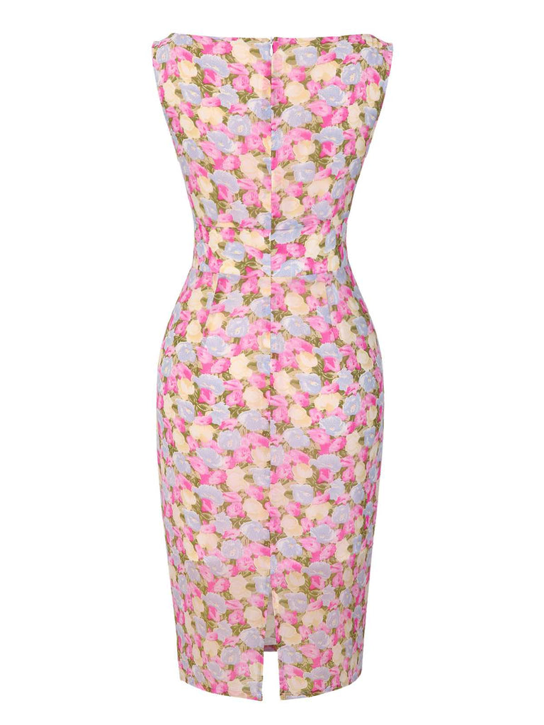 [Prevendita] Abito aderente floreale rosa anni '60
