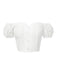 Top plissettato con spalle scoperte bianco  anni '50