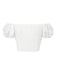 Top plissettato con spalle scoperte bianco  anni '50