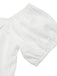 Top plissettato con spalle scoperte bianco  anni '50