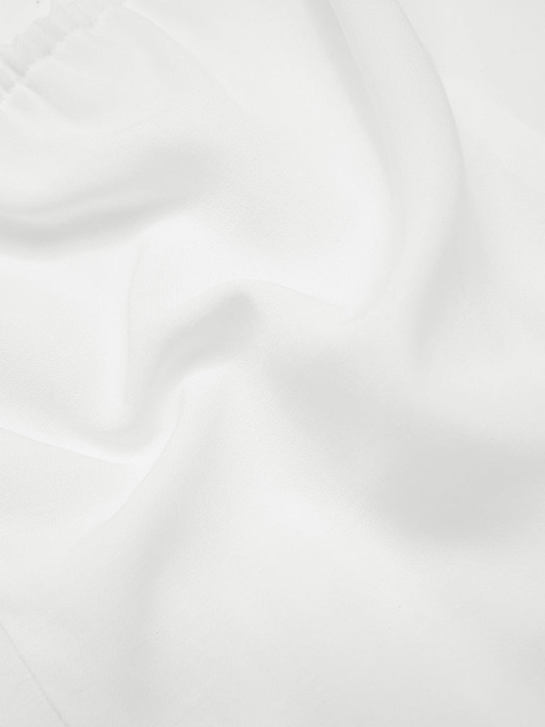 Top plissettato con spalle scoperte bianco  anni '50