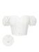 Top plissettato con spalle scoperte bianco  anni '50