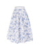 2PCS Top bianco spalle scoperte e gonna floreale anni '50