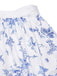 Gonna floreale in porcellana blu e bianco anni '50