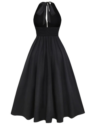 Abito con frange di conchiglie bohémien nero anni '70