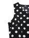 Abito a pois con scollo a V nero anni '60