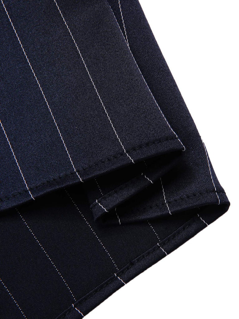 [Prevendita] Abito a righe plissettato con cintura blu anni '60
