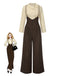 [Prevendita] 2PCS Camicetta in cotone e pantaloni con bretelle anni '30