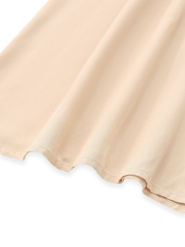 Tuta corta boho con scollo quadrato albicocca anni '70