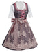 3PCS Top in pizzo e abito con nastro ricamato rosa anni '50