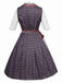 3PCS Top in pizzo e abito con nastro ricamato rosa anni '50